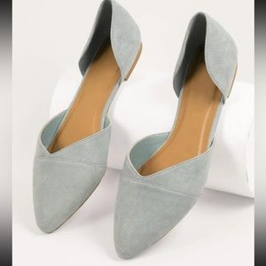 faux suede pointed toe slip on